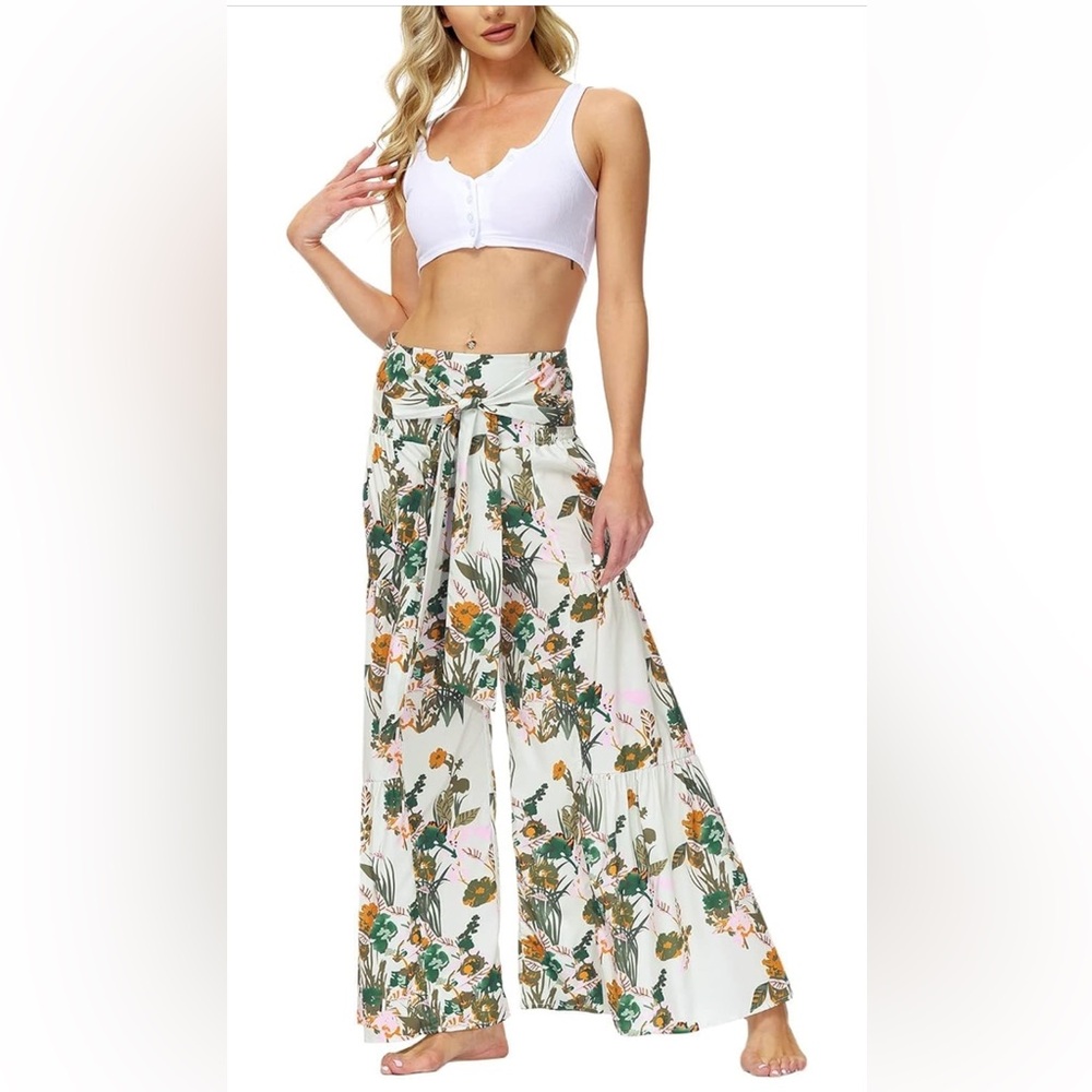 ALBIZIA High Waist, Wide Leg, Belted Pants Women’s Size XL